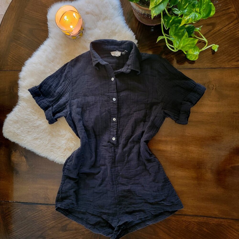 100% Cotton Black Romper Playsuit